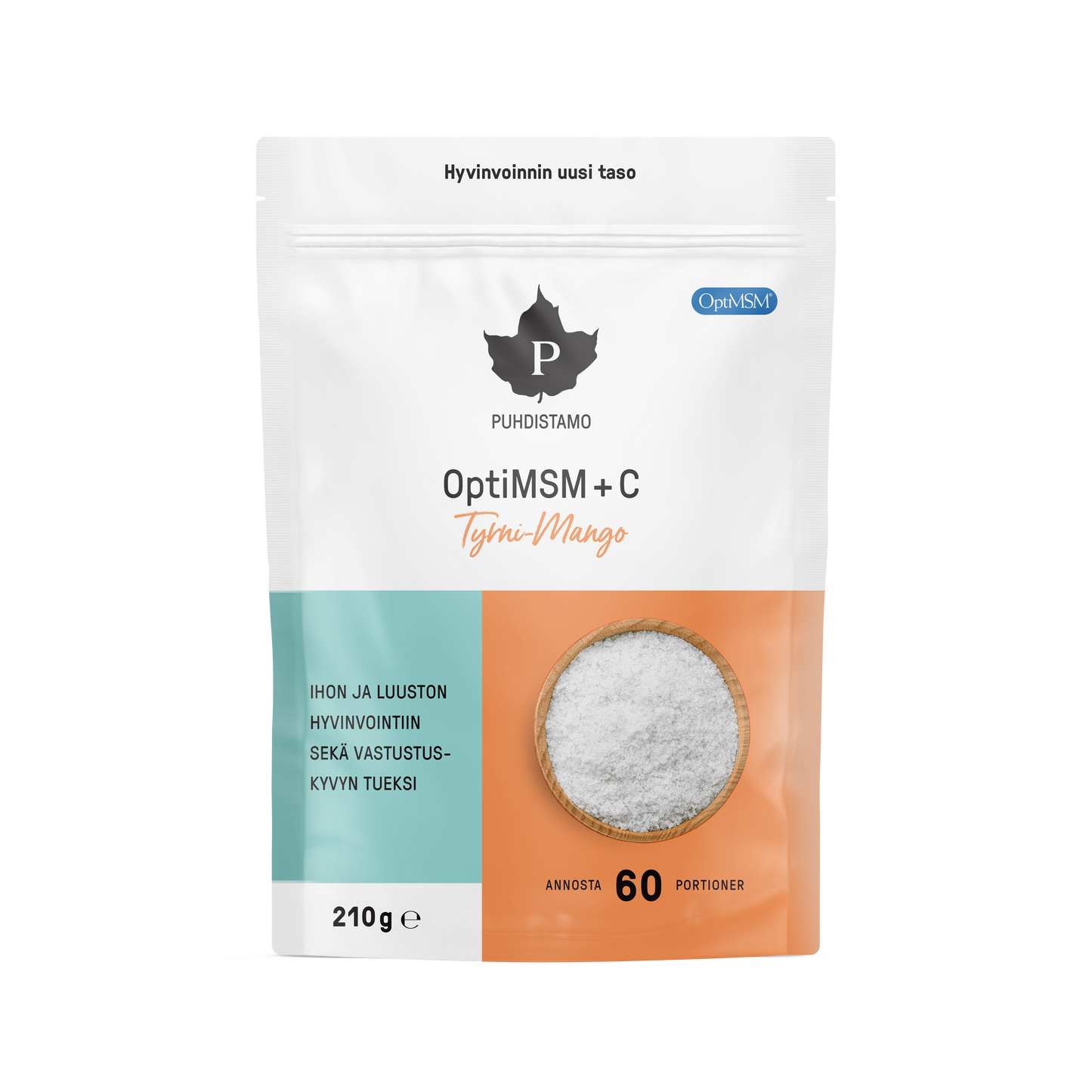 Puhdistamo OptiMSM + C Tyrni-Mango - 210g - w2w terveys ja hyvinvointi