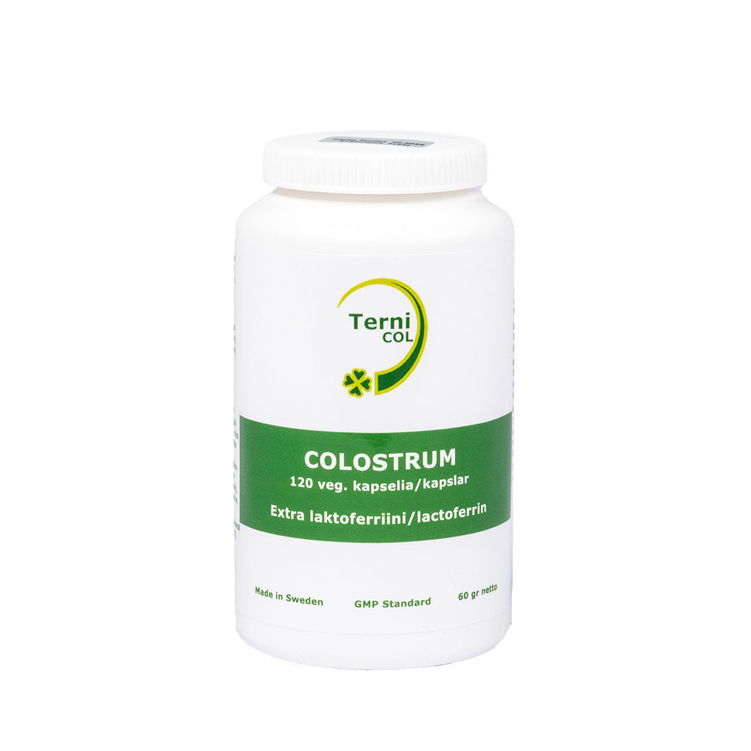 w2w terveys ja hyvinvointi TerniCOL Colostrum kapseli extra laktoferriini 120 kasviskapselia