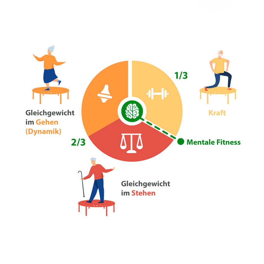 bellicon trampoliinilla 1/3 osa voimaa ja 2/3 osa tasapainoa seisten ja liikkeessä - todellista mentaali fitnessiä