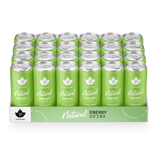 Puhdistamo Natural Energy Drink - Vihreä omena - 24 pack - w2w hyvinvointi
