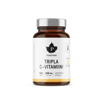 Puhdistamo Tripla C-vitamiini 120 kapselia - w2w hyvinvointi